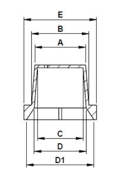 Conical Grips (NG)Conical grip cap for hydraulics_NG technical drawing