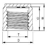 Threaded Caps (AA)AA Technical drawing of a threaded cap with dimensions