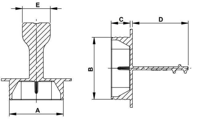 USCAR 标准连接器的低压防护塞（EL）EL_Low Voltage Protector technical drawing
