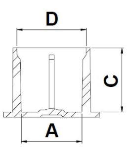 柱形内筋堵盖 (GV)Cylindrical cap with Rib_GV drawing